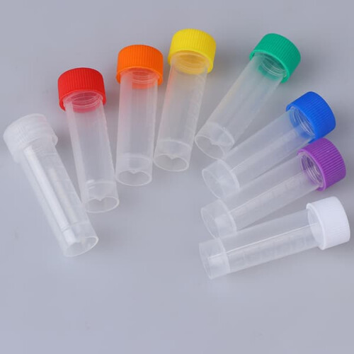 Plastic Test Tube Bottle with Screw Cap 10 pcs 2