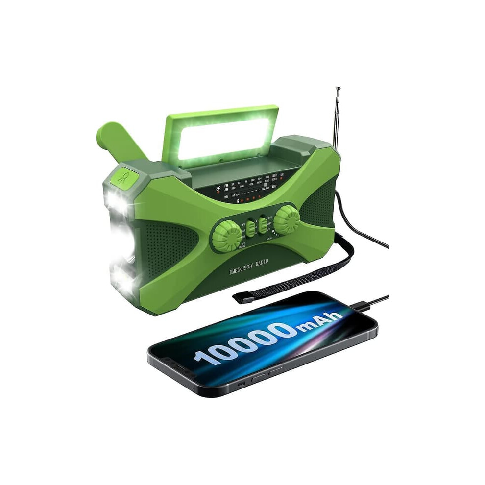 Emergency Radio With Solar And Hand Crank 10000Mah 940684262588