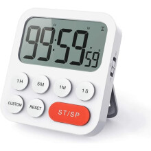 Chronomètre magnétique numérique de cuisine avec horloge, aimant, volume à 3 niveaux, écran LCD pour la cuisine, le sport et l'apprentissage,