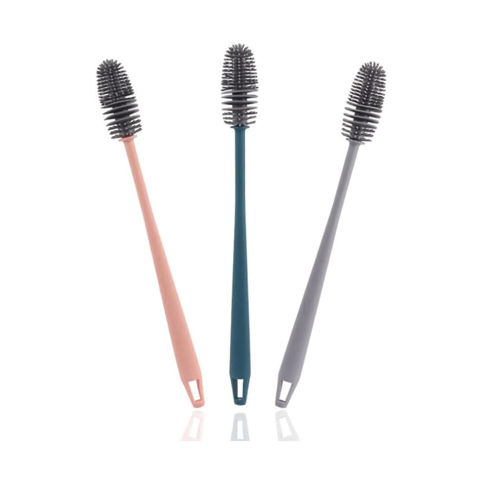 Bottle Brush with Long Handle Silicone Dish Brush 3 Pack