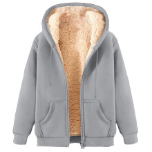 Men's Fleece Hoodie Full Zip Long Sleeve Winter Jacket with