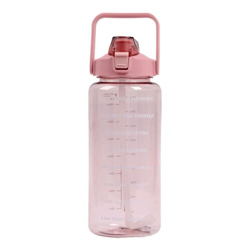 Motivation Water Bottle Pink 2 Liter