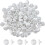 Hvide knapper med silkeform, plastikskaft, 100 stk. 1