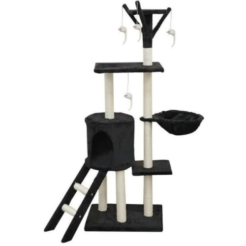 Cat tree black 50 x 35 x 138 cm