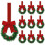 Weihnachts-Küchenschrankkränze, Samt, Rot, 10 Stück 1