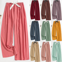 Damen-Sommerhose mit lockerem, weitem Bein und elastischem Bund