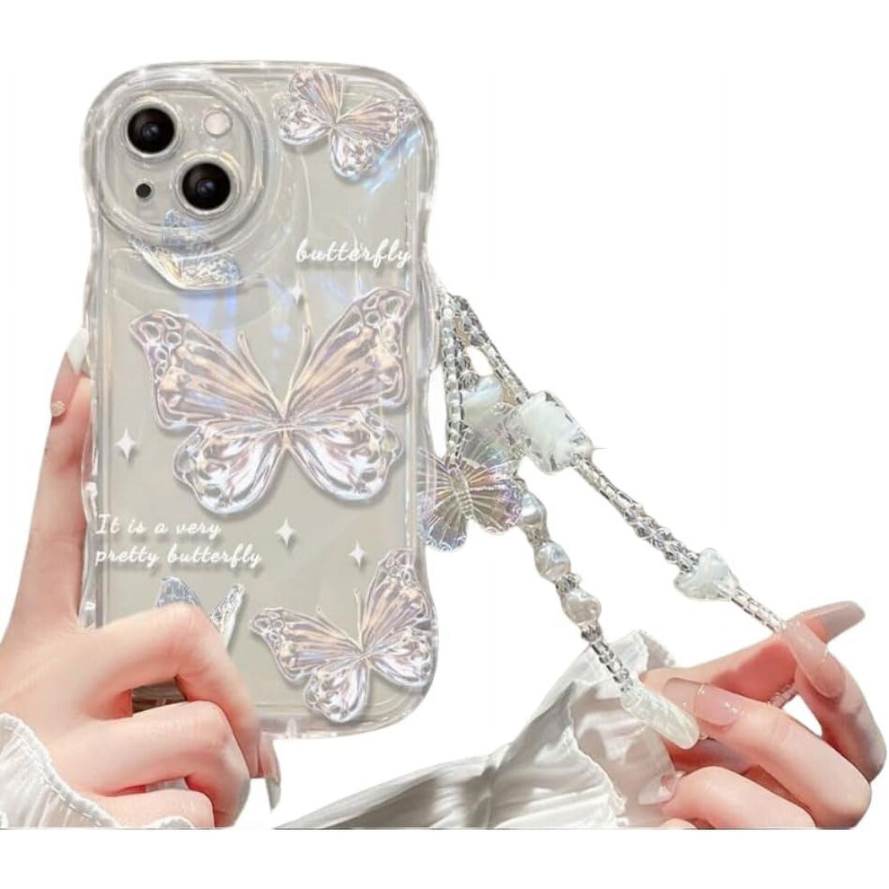 Wave Curl Butterfly Phone Case For Iphone 15 To 7 With 913466591138