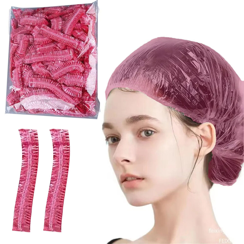 Rose Red Disposable Shower Caps 100 Pack 15.35 inch