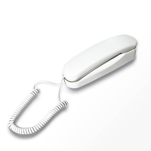 Cordless landline phone with answering machine white
