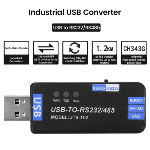 2X Module de Communication USB Vers RS485/RS232 Convertisseur de Ligne Série Bidirectionnel Semi-Duplex Module de Communication 1