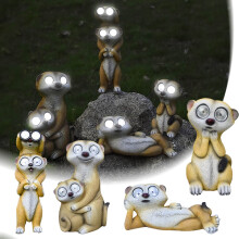 Escultura solar de suricata para luz nocturna exterior