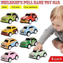 Rückziehfahrzeug-Spielset, Konstruktions- und Rennwagen, 8er-Pack