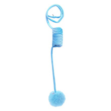 Cat toy spring fuzzy ball rope blue