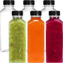 Klare Saftflaschen aus Kunststoff, 16 oz (ca. 473 ml), 6 Stück