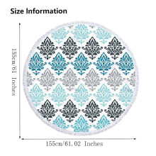 Serviette de plage ronde en microfibre imprimée à séchage rapide 76 x 152 cm