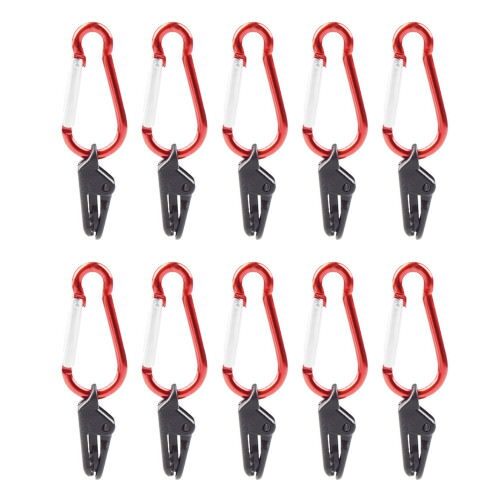 Planen-Alligatorclips mit Karabinerhaken, 10 Stück