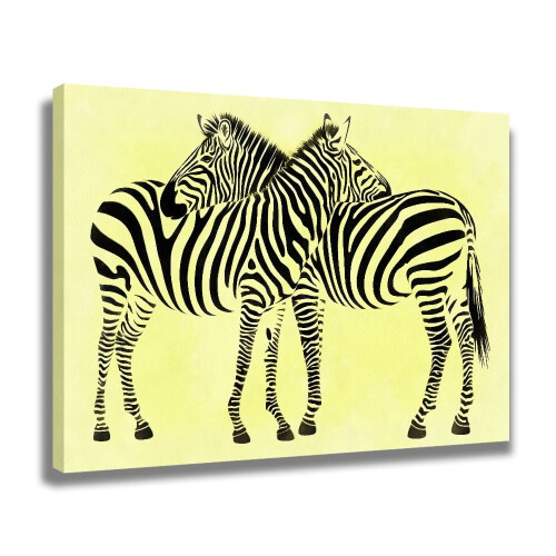 Zebras Hugging Canvas Wall Art 16x24 inch 1