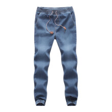 Men's denim joggers cotton elastic waist 1 pair