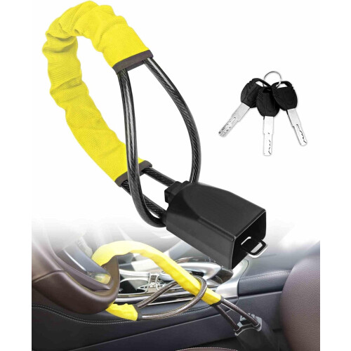 Antifurto per volante e cinture di sicurezza Yellow3Keys
