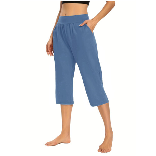 Damen-Caprihose in Übergröße mit elastischem Bund und Taschen