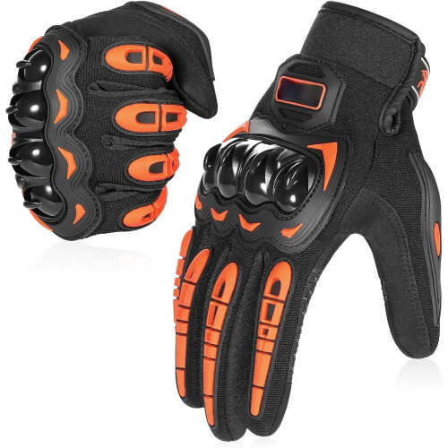 Motorcykelhandsker Åndbare Touchscreen Orange XL