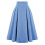 Saia longa plissada feminina azul lisa 1