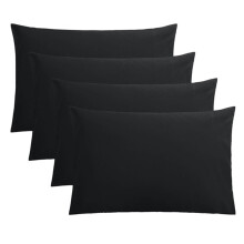 Set van 4 kussenslopen van geborstelde microvezel, queensize (51 x 76 cm).