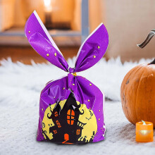 Halloween godispåsar lila med knytband 50 st