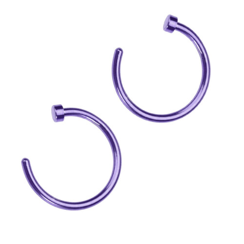 Inel de nas cu design de lună mov, 10 mm, pachet de 2