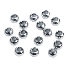 Lasihelmet 4mm iso reikä pyöreät 50kpl hopea