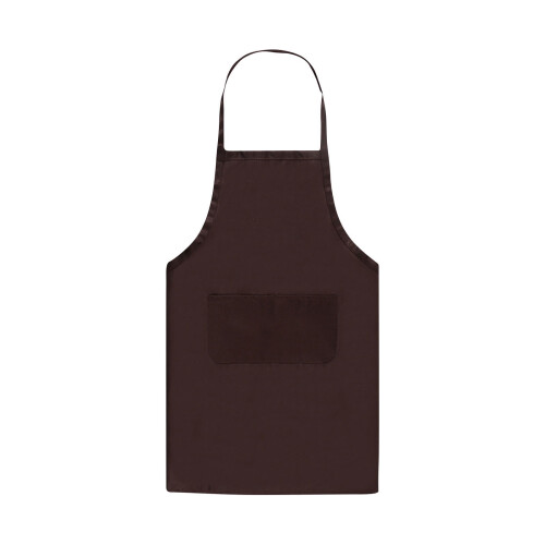 Tablier à bavette ajustable avec 2 poches, couleur café, 1 pièce