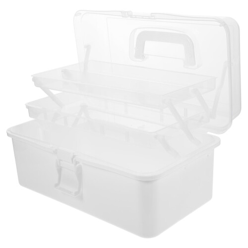 Boîte de rangement pour loisirs créatifs avec poignée, 3 niveaux
