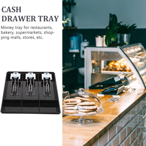 Cash drawer tray plastic metal six compartments 2