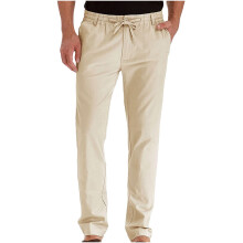 Men's Cotton Pants Elastic Waist Loose Fit Large Size