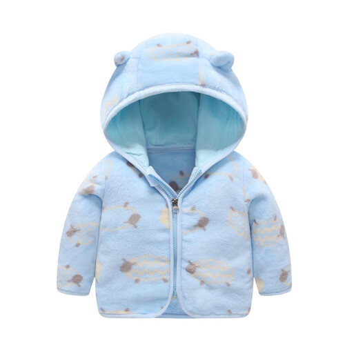 Doudoune d'hiver enfant à capuche ours bleu 12-18 mois