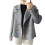 Blazer da donna oversize in tweed e misto lana a maniche lunghe 1