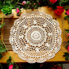 Round lace placemats handmade crochet doilies 6 pcs