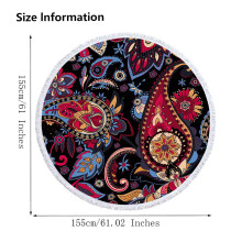 Serviette de plage ronde en microfibre imprimée à séchage rapide 76 x 152 cm