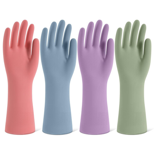 Wiederverwendbare, rutschfeste Spülhandschuhe (4 Paar)