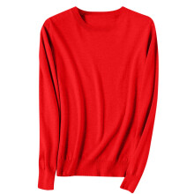 Women's Cotton Sweater Long-Sleeve Crewneck Solid Color