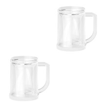Poignée de chope à whisky/bière transparente FRCOLOR (2 pièces)