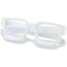 Lunettes blanches à monture carrée épaisse anti-lumière bleue