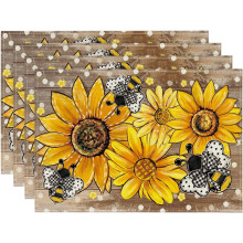 Sets de table Ă pois tournesol et abeille, lot de 4, 30 x 45 cm