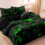 Geometric Comforter Set Green Black 3 PCS Honeycomb Design 6