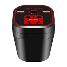 Bärbar 200W strömomvandlare med 2 USB-C-portar