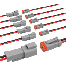 Német 2 tűs vízálló csatlakozókészlet 16 AWG 6 szett