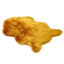 Beige sheepskin shag rug soft fuzzy machine washable 5x8 ft