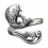 Set di anelli da donna in stile retrò punk con serpente e drago, in lega d'argento. 1
