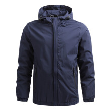 Jaqueta corta-vento masculina leve azul-escura tamanho 4XL