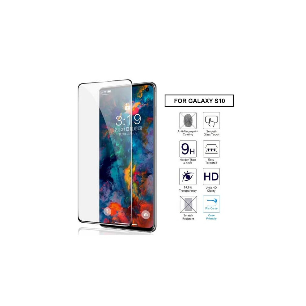 Galaxy S10 Screen Protector Carbon Fiber Tempered Glass 940684272204